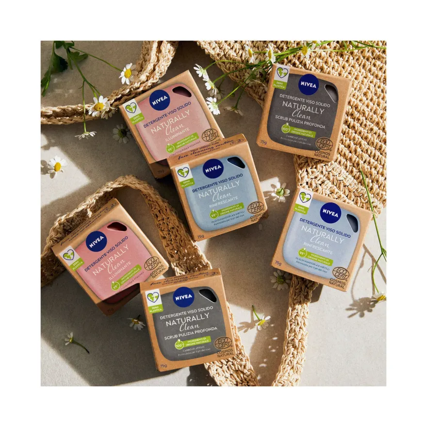 Nivea Naturally Clean Scrub Viso Solido Pulizia Profonda Scrub Detergente Viso Solido 75g