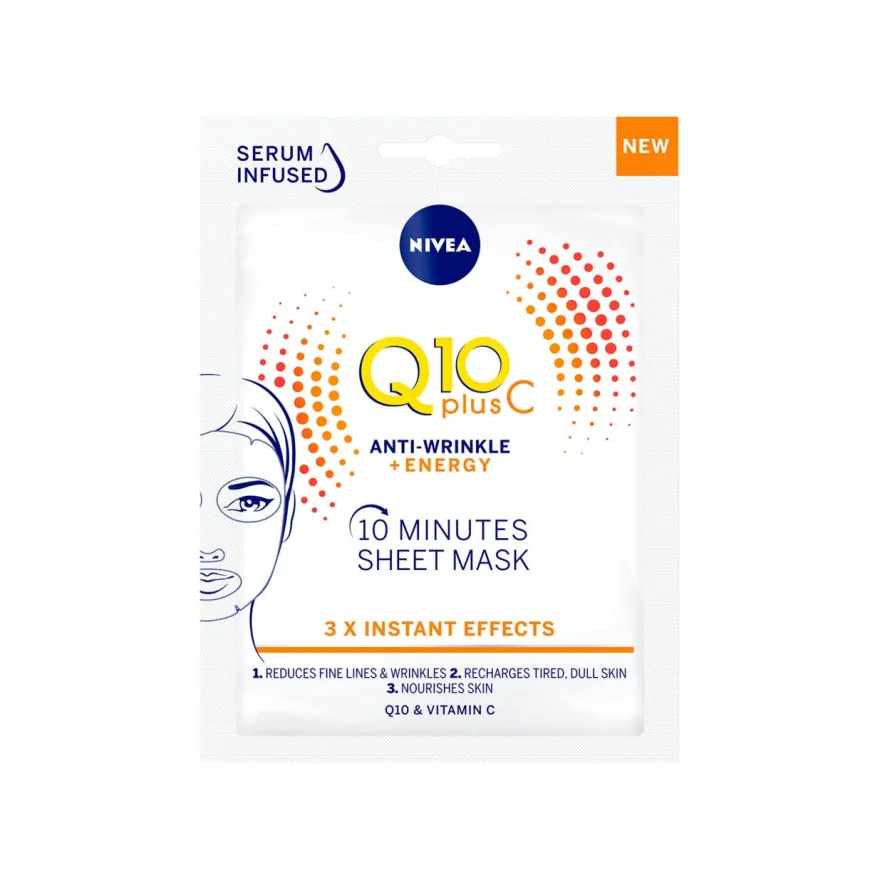 Nivea Q10 Energy Anti-rughe Maschera Viso in Tessuto Per La Cura Della Pelle 1 Pezzo