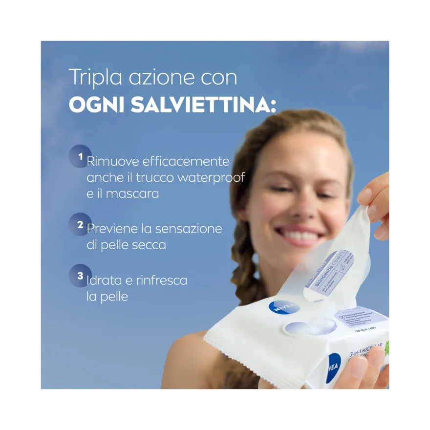 Nivea Salviettine Struccanti 3in1 Rinfrescanti Salviette Struccanti Pelli Normali E Miste 25 Pezzi