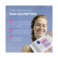 Nivea Salviettine Struccanti 3in1 Idratanti Salviette Struccanti per Pelli Secche 25 Pezzi