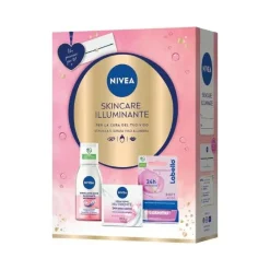 Nivea Skincare Illuminante Cofanetto Crema Viso 50ml Struccante Occhi 125ml Balsamo Labbra 4.8g