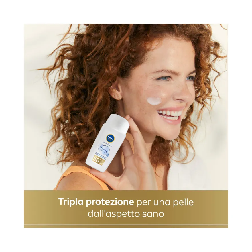 Nivea Sun Crema Viso Solare Triple Protection Fp50+ Fluido Ultra Leggero 40ml