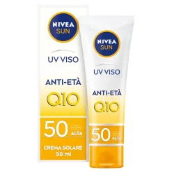 Nivea Sun Uv Viso Anti-età Fp50 Crema Solare Viso Antirughe E Antimacchie Con Coenzima Q10 50ml