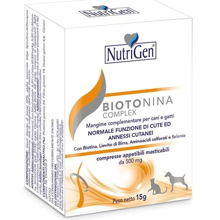Nutrigen Biotonina Complex Mangime Complementare Per Cute Cani/Gatti 300 Tavolette