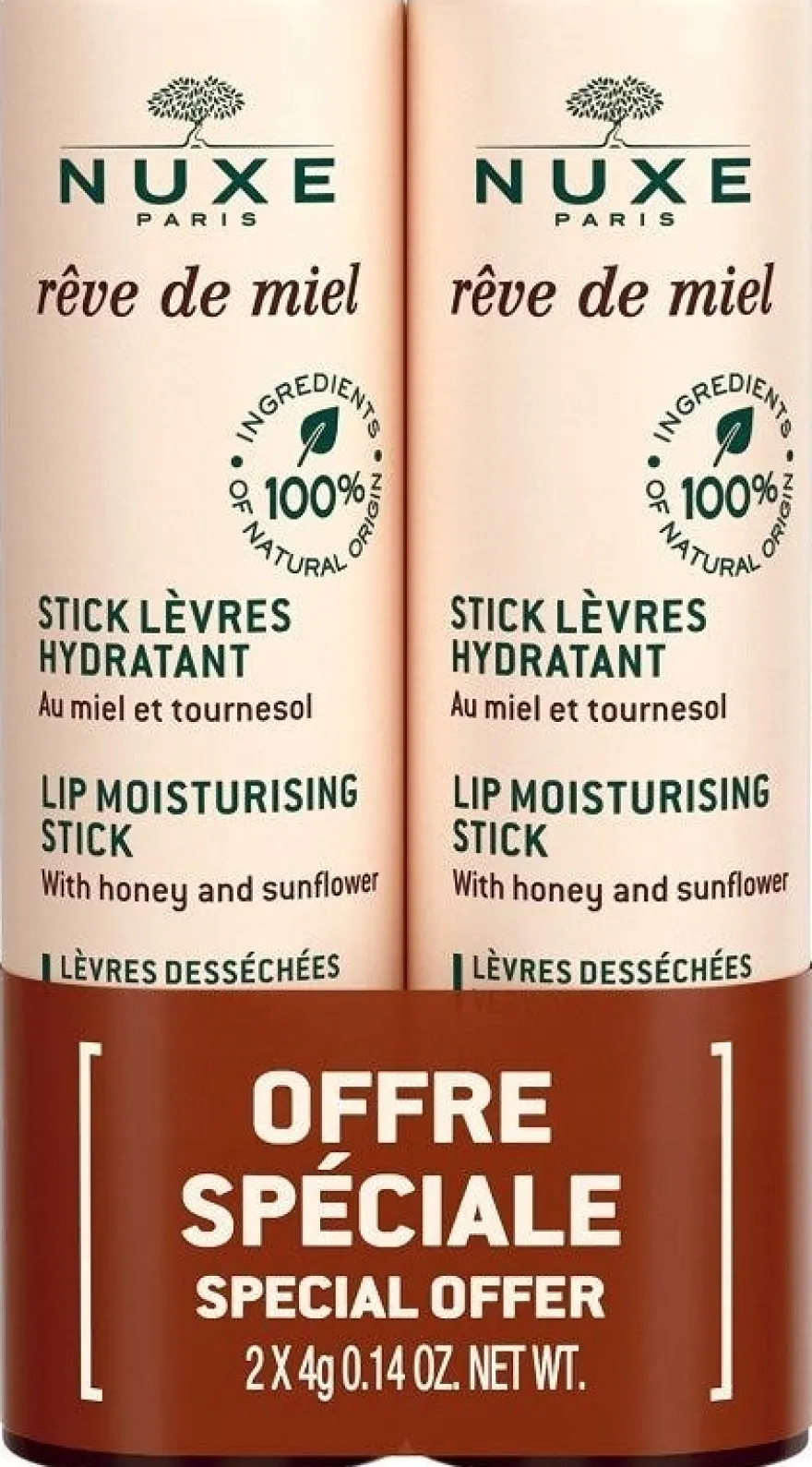 Nuxe Rêve De Miel Stick Labbra Idratante Bipack 2x4g
