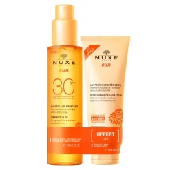 Nuxe Sun Duo Olio Solare Viso E Corpo SPF30 150 ml+ Latte Doposole Viso E Corpo 100ml