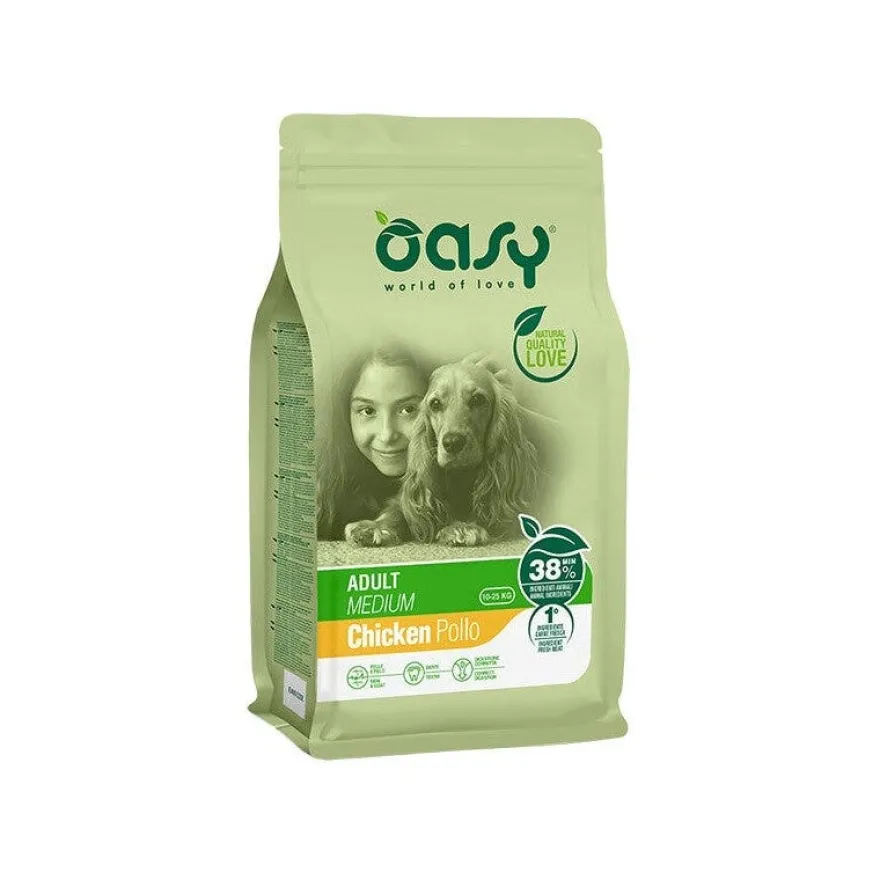 Oasy Adult Medium Con Pollo Per Cani Adulti 3kg