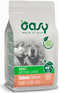 Oasy Dry Monoproteico Crocchette Al Salmone Cani Adulti Taglia Media/Grande Sacco 2,5kg