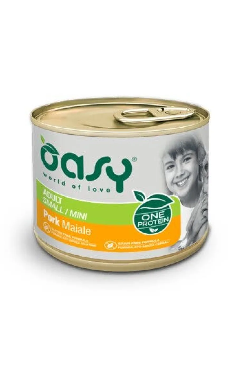 Oasy Grain Free Cibo Umido Per Cani Adulti Maiale Taglia Small/Mini 200g