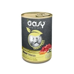 Oasy Grain Free Formula Cibo Umido Manzo Per Cani Adulti Taglia Media/Large 400g