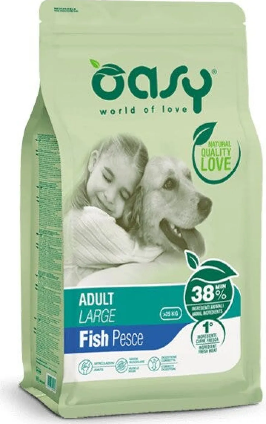 Oasy Lifestage Adult Large con Pesce Cibo Secco Per Cani 3 Kg