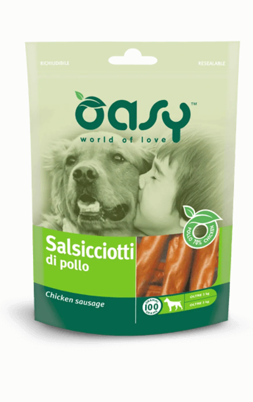 Oasy Salsicciotti Di Pollo Snack Per Cani 100g