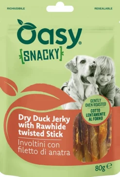 Oasy Snack Dog Snacky Involtini con Filetto di Anatra Busta 80 g