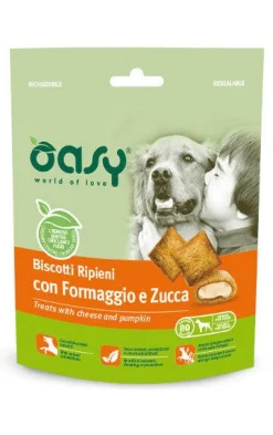 Oasy Snack per Cani Biscotti Ripieni con Formaggio e Zucca 80g