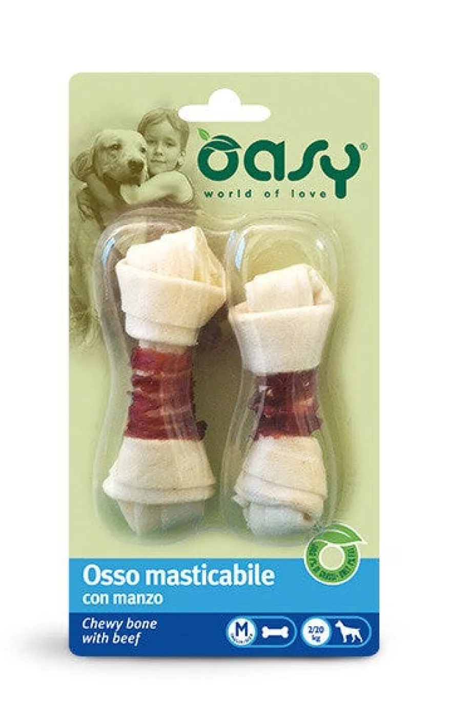 Oasy Snack per Cani Osso Masticabile con Manzo Taglia M 54g