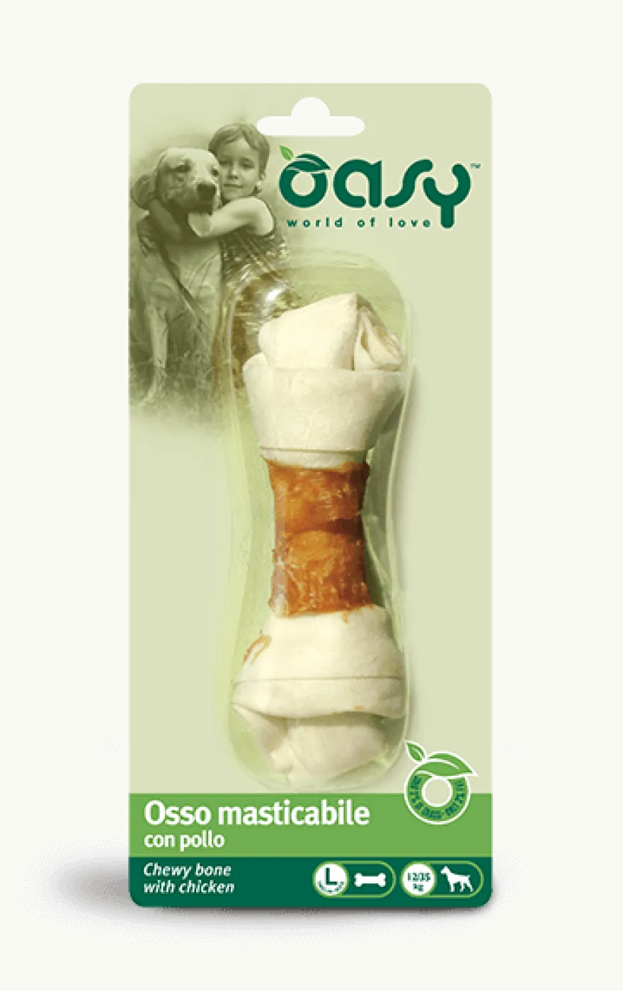 Oasy Snack per Cani Osso Masticabile con Pollo Taglia L 67g