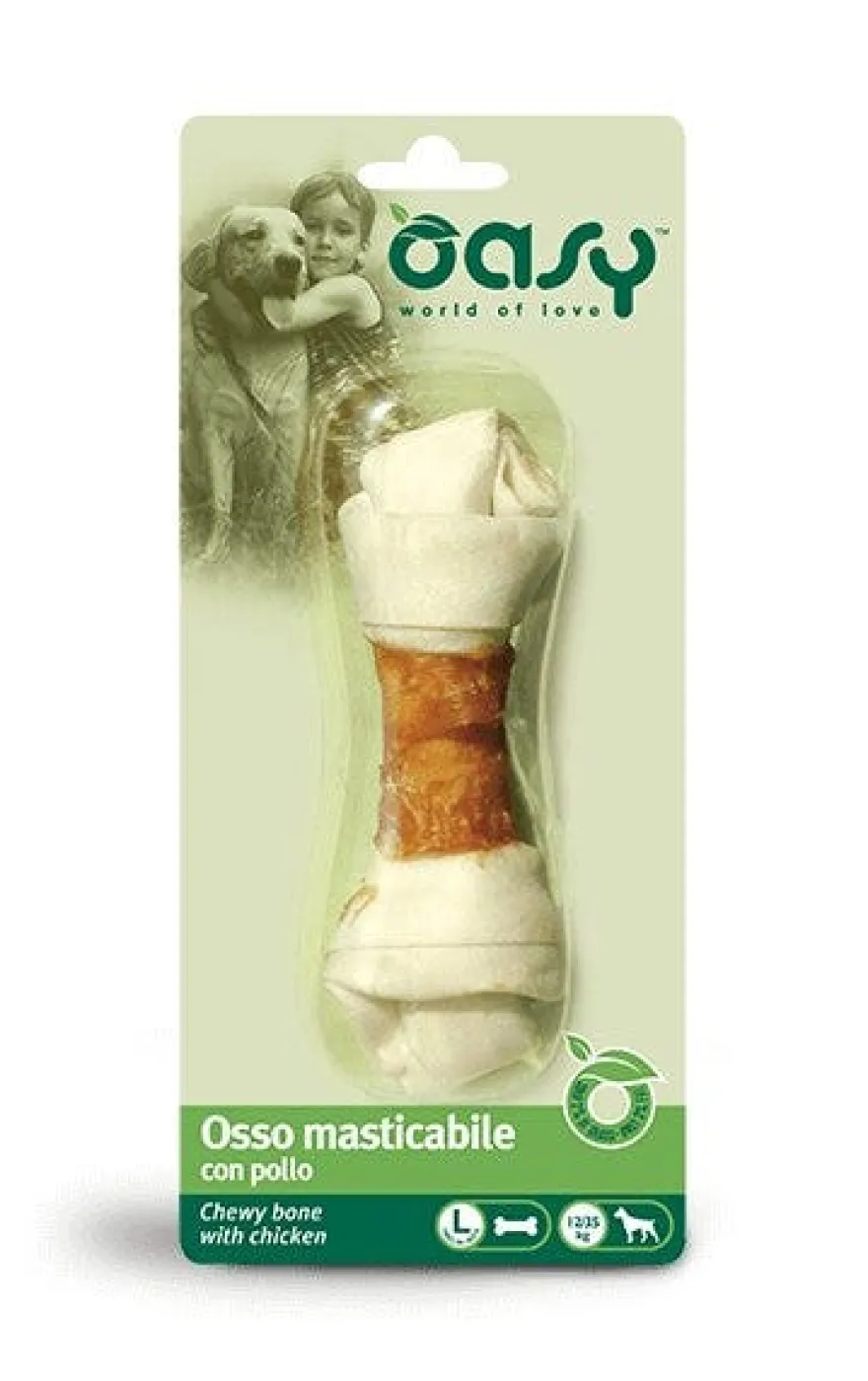 Oasy Snack per Cani Osso Masticabile con Pollo Taglia L 67g