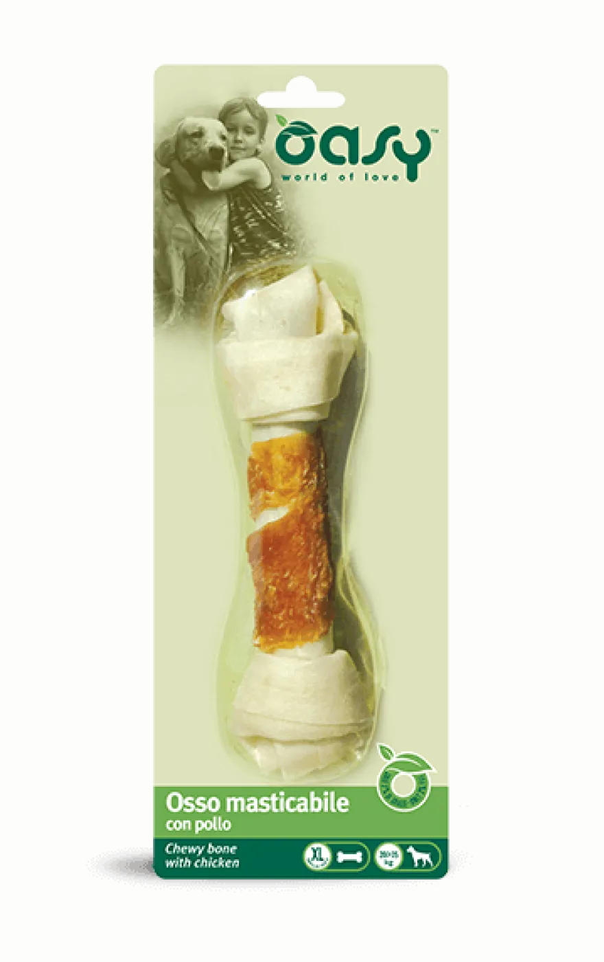 Oasy Snack per Cani Osso Masticabile con Pollo Taglia XL 98g