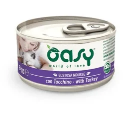Oasy Wet Cat Mousse Con Tacchino Per Gatti Adulti Lattina 85g
