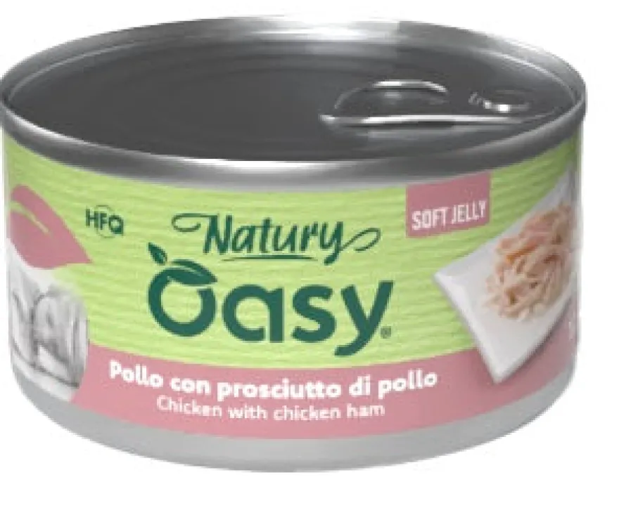 Oasy Wet Dog Natury Soft Jelly Pollo con Prosciutto di Pollo 150 g
