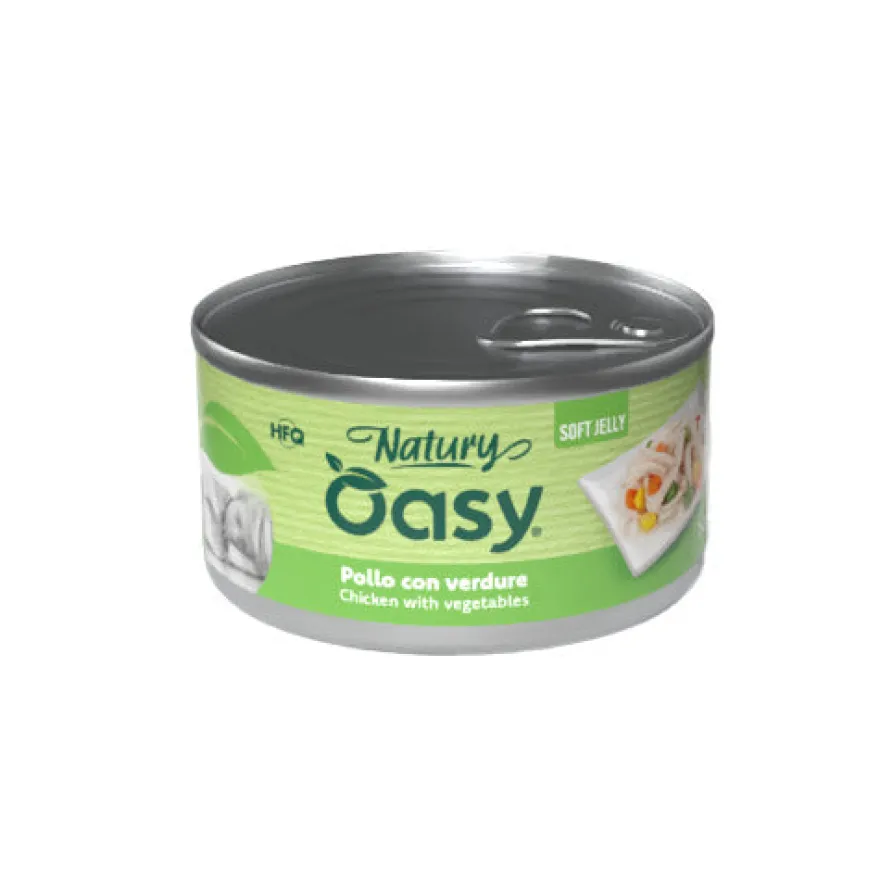 Oasy Wet Dog Natury Soft Jelly Pollo con Verdure Lattina 150 g
