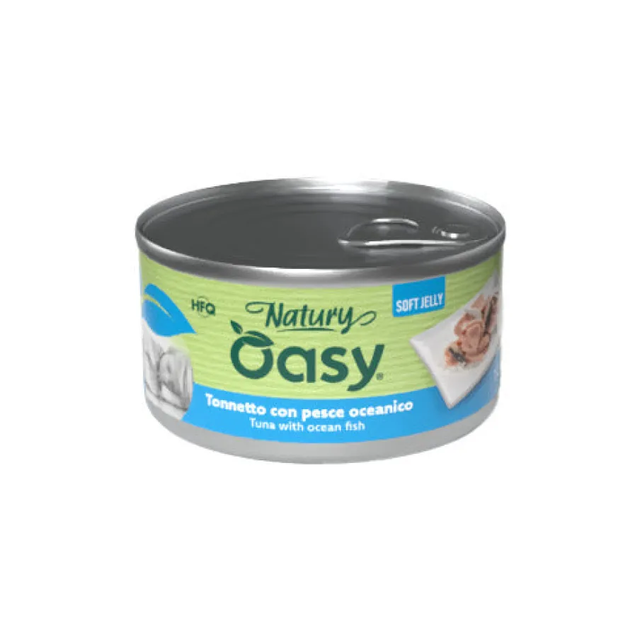 Oasy Wet Dog Natury Soft Jelly Tonnetto con Pesce Oceanico Lattina 150 g