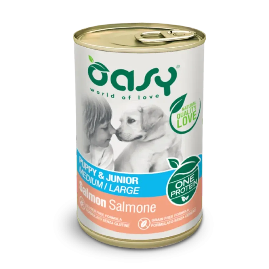Oasy Wet Dog One Puppy Medium/large Salmone 400 g