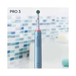 Oral-B Pro 3 Blue Crossaction Spazzolino Elettrico Con Sensore Di Pressione Dello Spazzolamento + 1 Testina