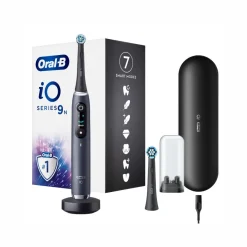 Oral-B Spazzolino Elettrico Ricaricabile iO 9N Nero, 2 Testine, 1 Custodia Da Viaggio Ricaricabile, 1 Spazzolino