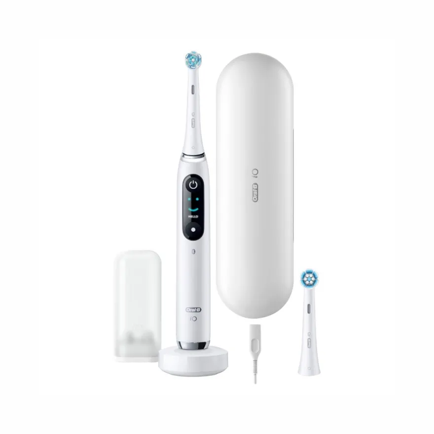 Oral-B Spazzolino Elettrico Ricaricabile iO 9S Bianco, 2 Testine, 1 Custodia Da Viaggio Ricaricabile, 1 Spazzolino