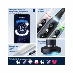 Oral-B Spazzolino Elettrico Ricaricabile iO 9S Bianco, 2 Testine, 1 Custodia Da Viaggio Ricaricabile, 1 Spazzolino