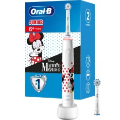Oral-B Spazzolino Elettrico Ricaricabile Junior Minnie +6 Anni, 2 Testine, 1 Spazzolino