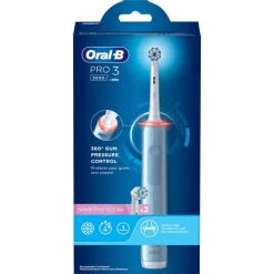 Oral-B Spazzolino Elettrico Ricaricabile Pro 3 3000 Blu, 2 Testine, 1 Spazzolino