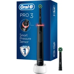 Oral-B Spazzolino Elettrico Ricaricabile Pro Series 3 Nero + 2 Testine