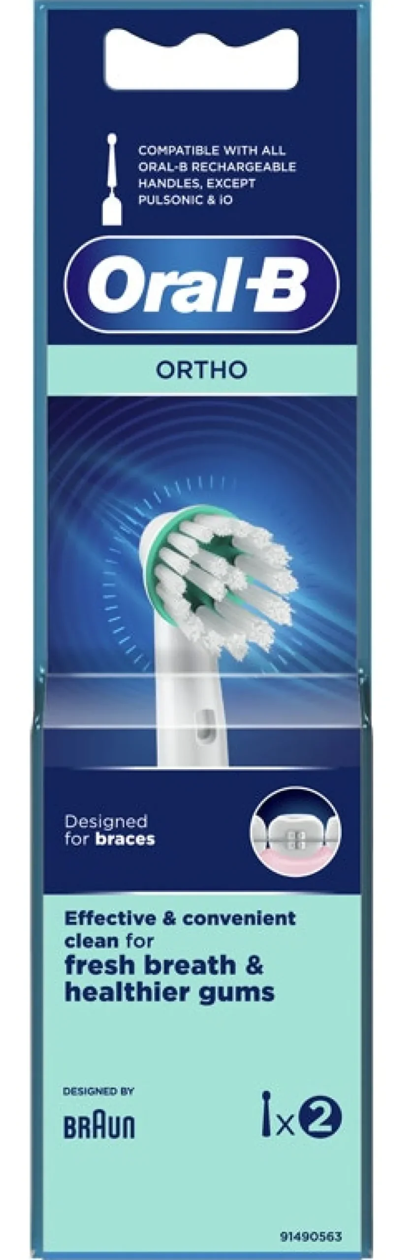Oral-B Testina Di Ricambio Spazzolino Ortho 2 Pezzi