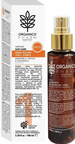 Organics Pharm Spray Solare Viso/Corpo 100ml SPF15