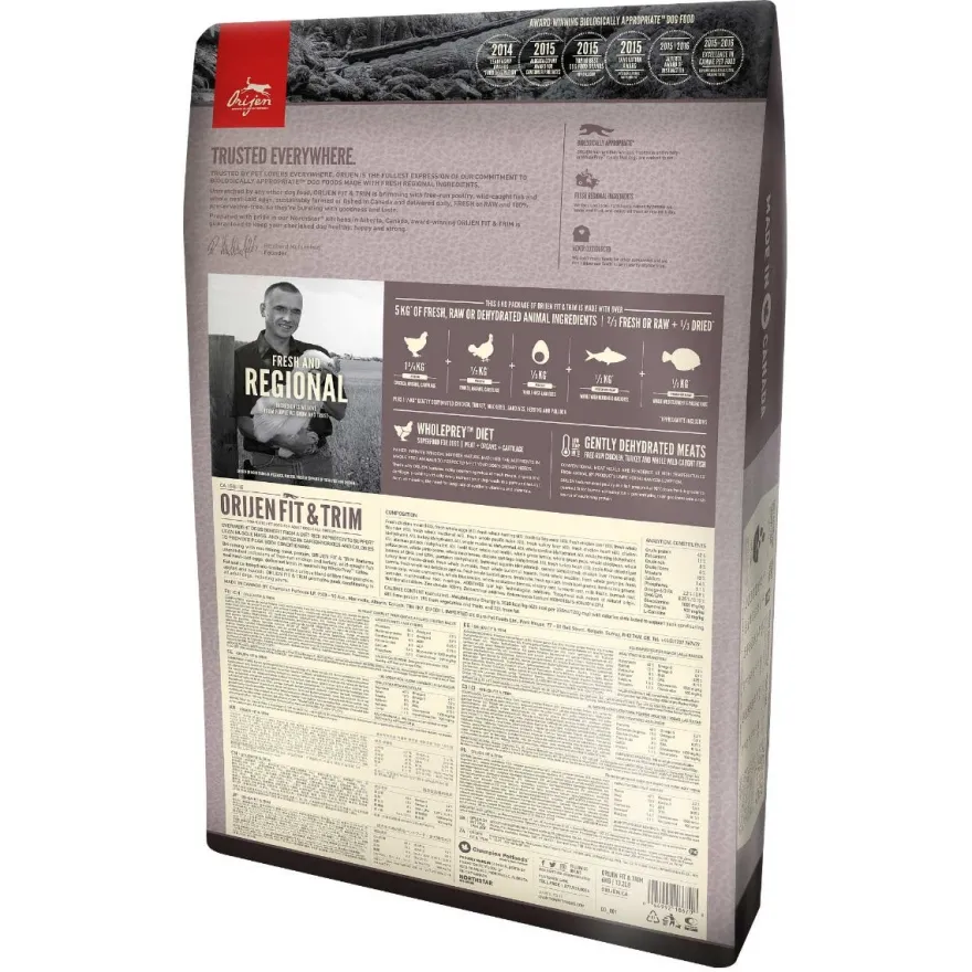 Orijen Fit E Trim Crocchette Con Pollo E Tacchino Per Cani In Sovrappeso Sacco 11,4kg