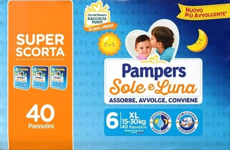 Pampers Sole Luna Trio Pannolino XL 40 Pezzi