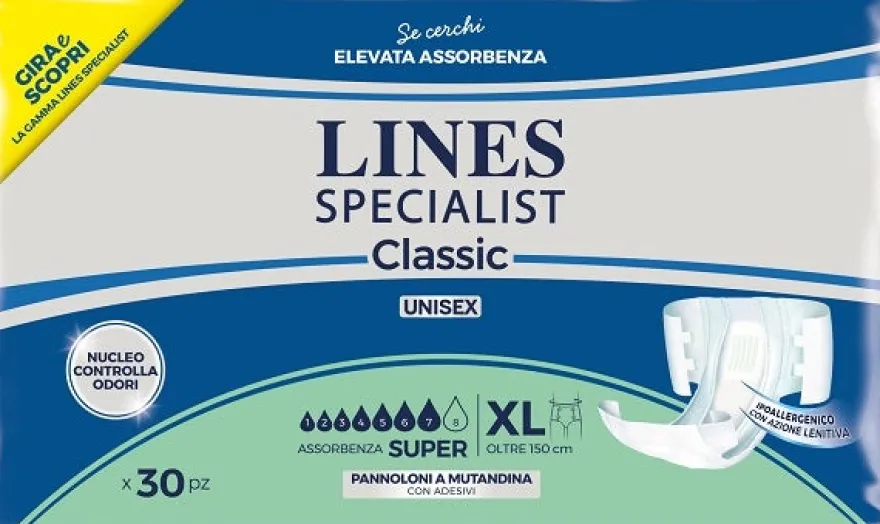 Pannolone a Mutanda Lines Specialist Classic Super pm xl 30 Pezzi