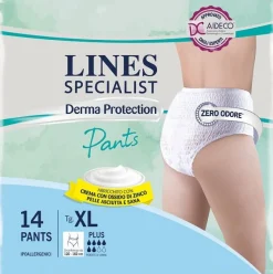 Pannolone per Incontinenza Lines Specialist Derma Pants Plus xl 14 Pezzi