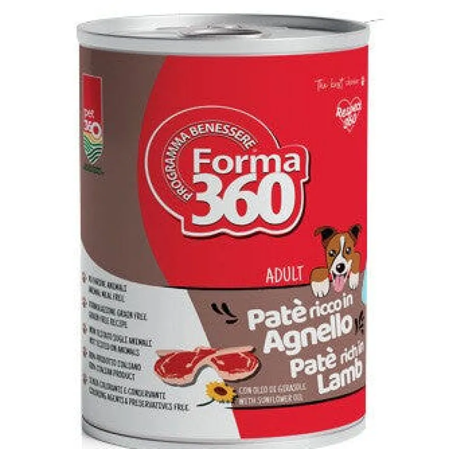 Pet360 Paté Ricco in Agnello Cibo Umido Per Cani Adulti Barattolo 400g