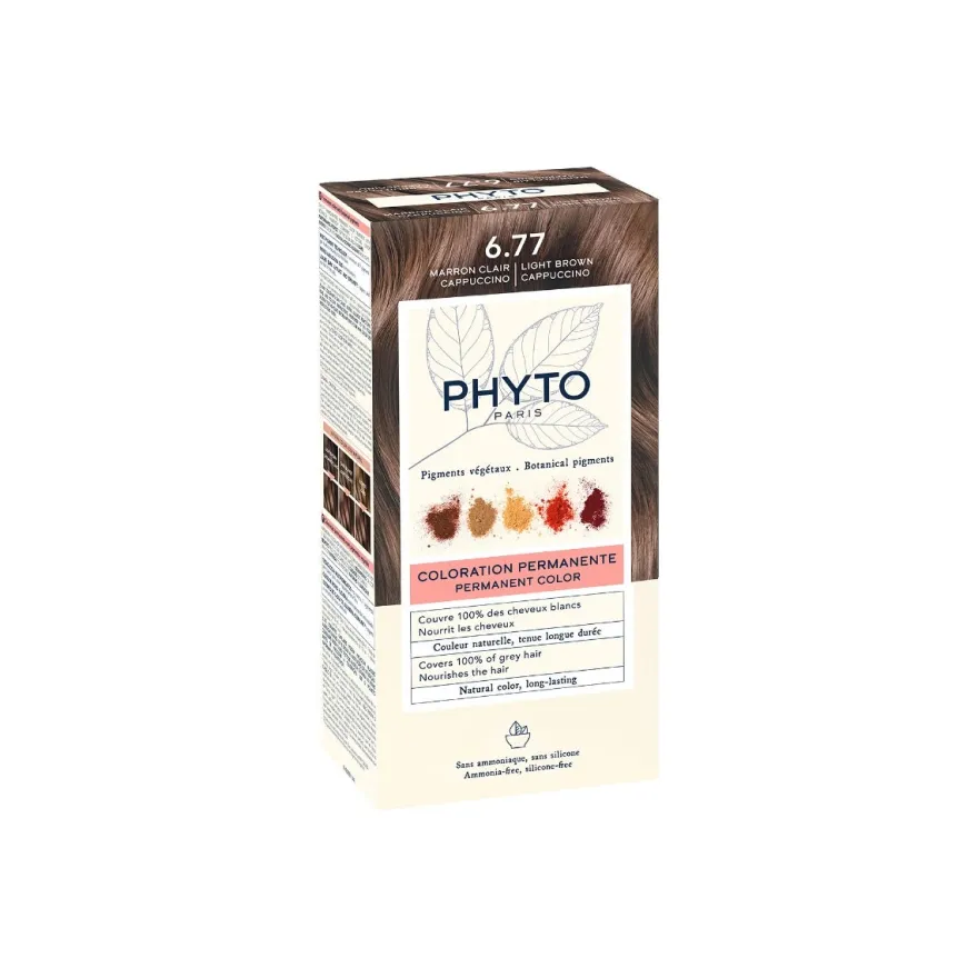 Phyto Phytocolor 6.77 Marrone Chiaro Cappuccino Colorazione Permanente Per Capelli
