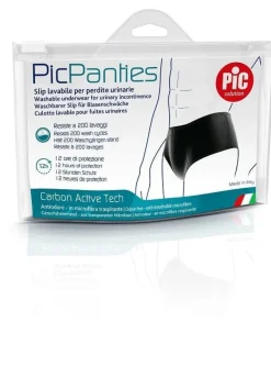 PicPanties Slip Lavabile per Perdite Urinarie Uomo Livello 2 Nero Taglia L