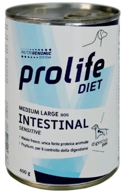 Prolife Diet Dog Intestinal Sensitive Cibo Umido Per Cani Taglia Media/Grande Lattina 400g