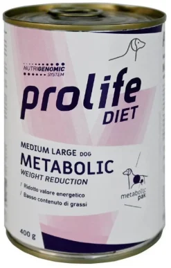 Prolife Diet Dog Metabolic Cibo Umido Per Cani Taglia Media/Grande Lattina 400g