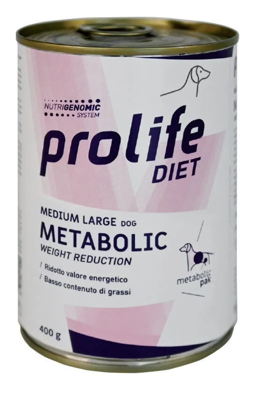 Prolife Diet Dog Metabolic Cibo Umido Per Cani Taglia Media/Grande Lattina 400g