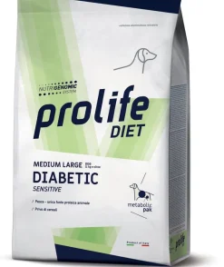 Prolife Dog Diet Diabetic Sensitive Cibo Secco Per Cani Taglia Media/Grande Sacco 8kg