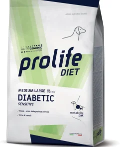 Prolife Dog Diet Diabetic Sensitive Cibo Secco Per Cani Taglia Media/Grande Sacco 8kg