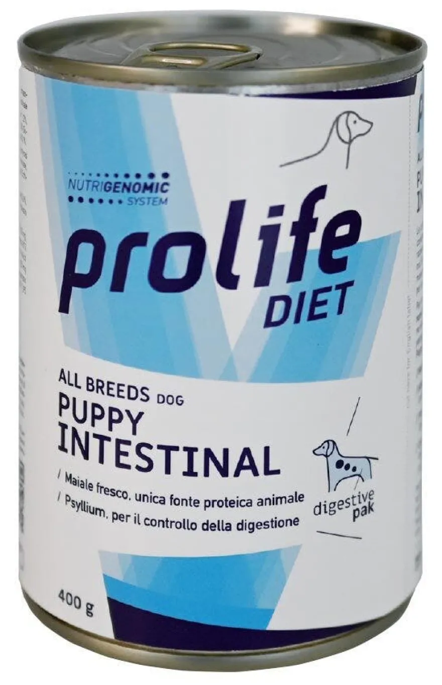 Prolife Dog Diet Intestinal Sensitive Cibo Umido Per Cuccioli All Breeds Lattina 400g