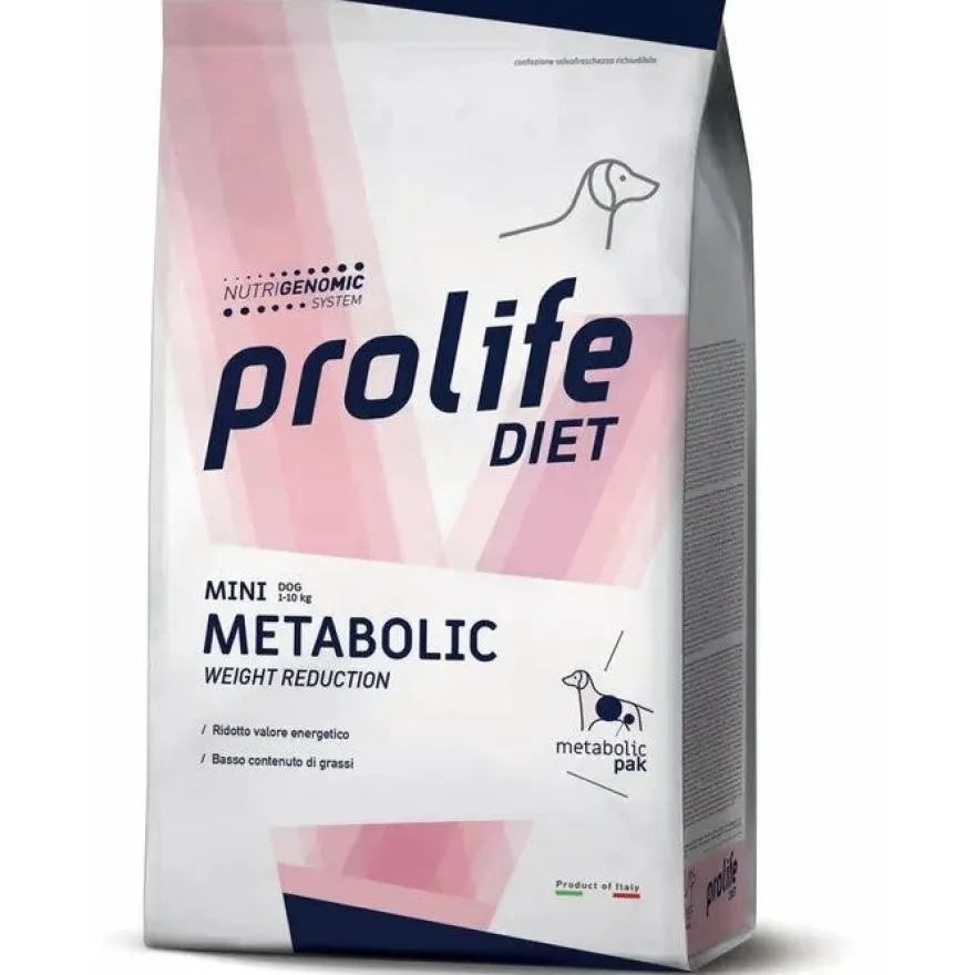 Prolife Dog Diet Metabolic Cibo Secco Per Cani Adulti Taglia Mini Sacco 1,5kg